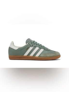 adidas Samba Classic in Sage Green with White Stripes and Gum Sole